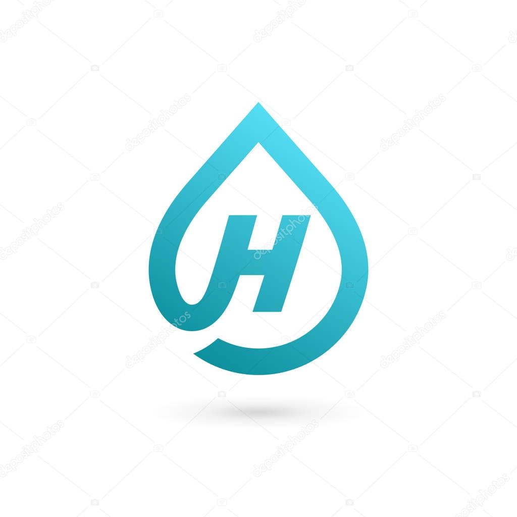 Letter H water drop logo icon design template elements