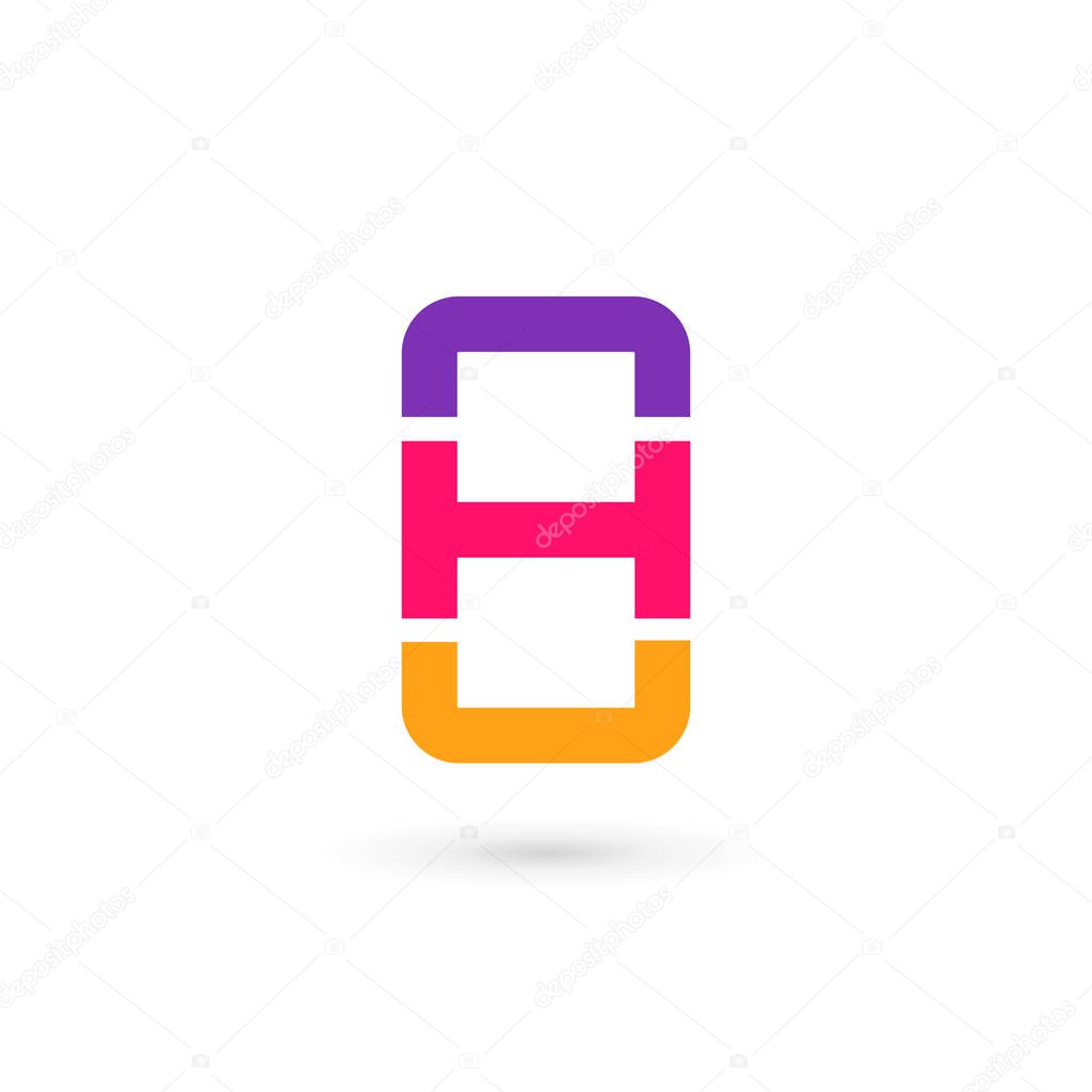 Letter H mobile phone logo icon design template elements