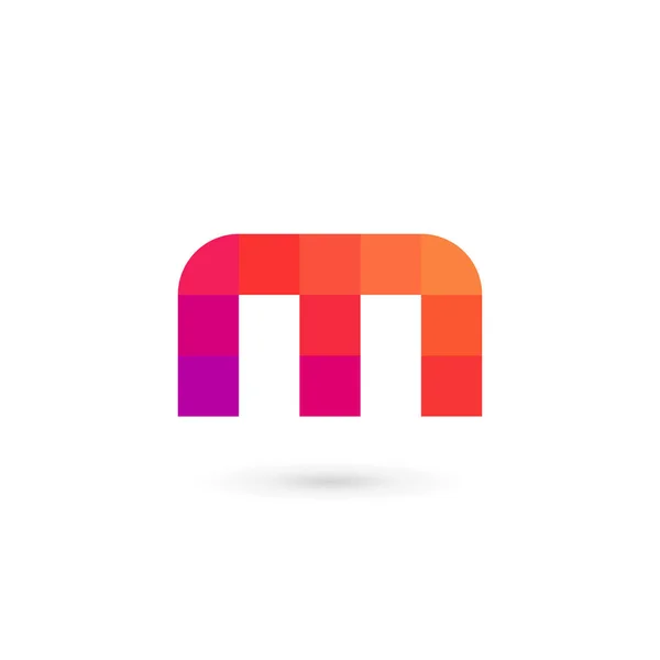 Letra M mosaico logotipo icono elementos de la plantilla de diseño — Vector de stock