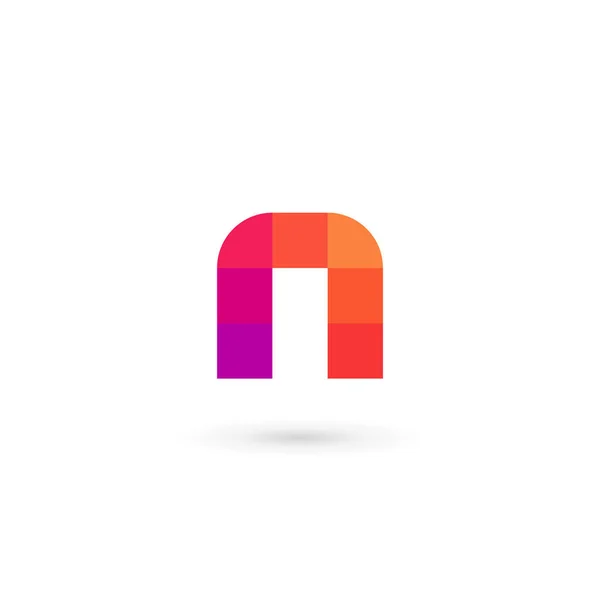 Letter N mozaïek logo pictogram ontwerp template elementen — Stockvector