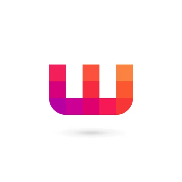 Γράμμα W ψηφιδωτό λογότυπο εικονίδιο σχεδιασμό πρότυπο στοιχεία — Διανυσματικό Αρχείο