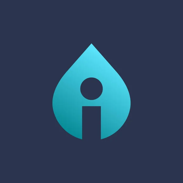 Brief ik water drop logo pictogram ontwerpelementen sjabloon — Stockvector