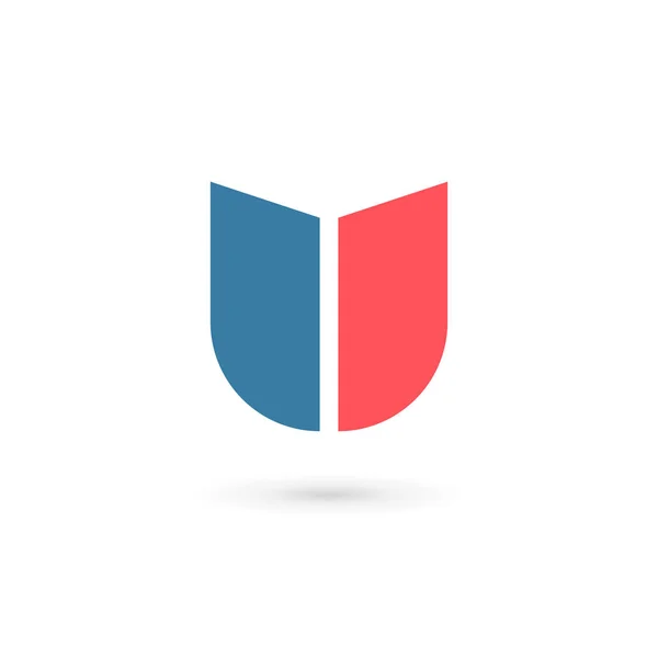 Mal for utformingen av formelementet for skjoldskjold med bokstavU-logo – stockvektor