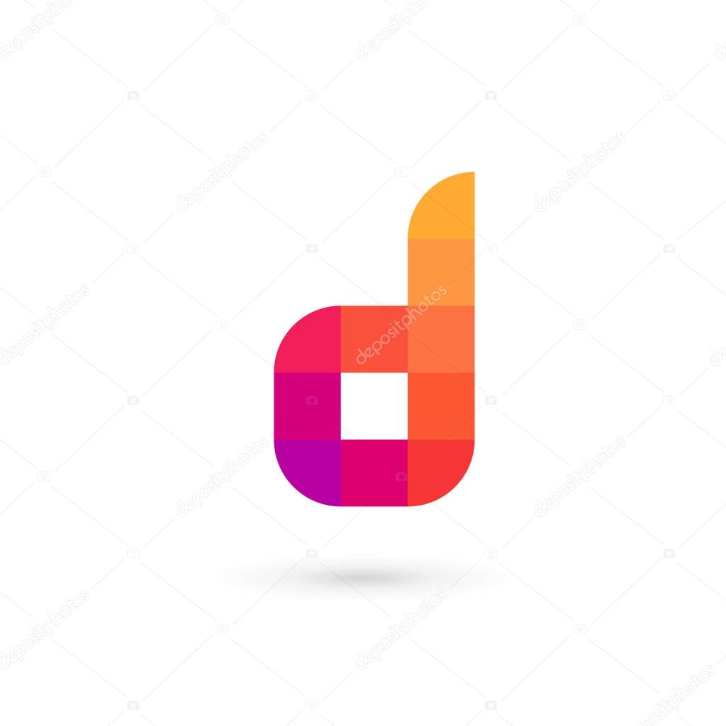 Letter D mosaic logo icon design template element