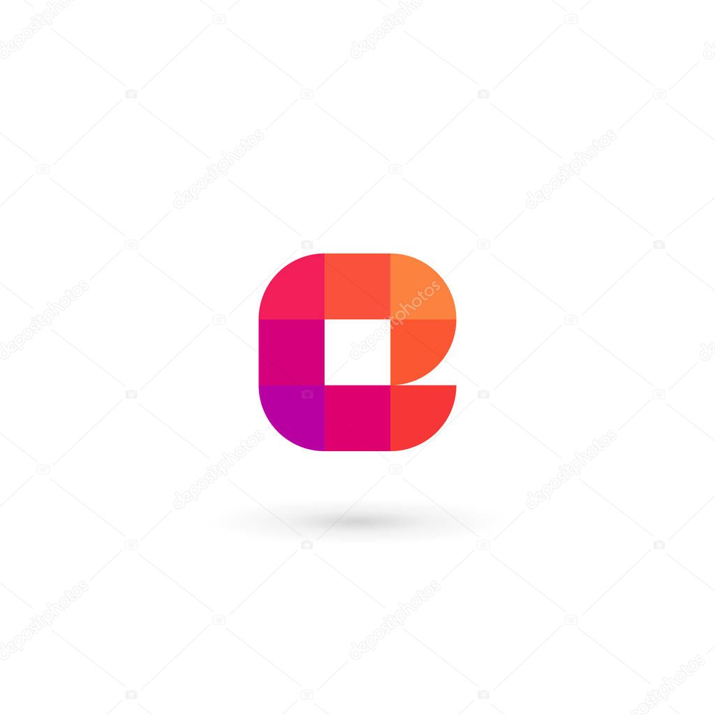 Letter E mosaic logo icon design template element