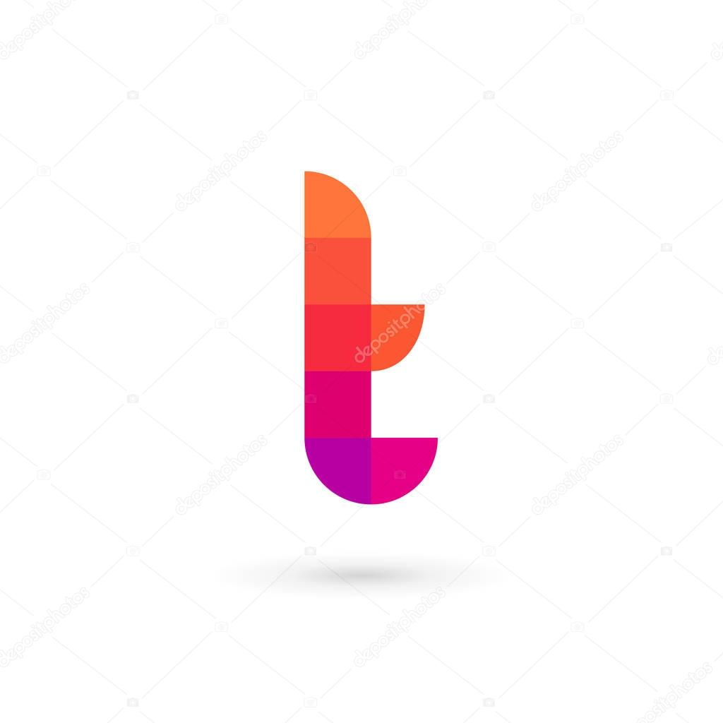 Letter T mosaic logo icon design template elements