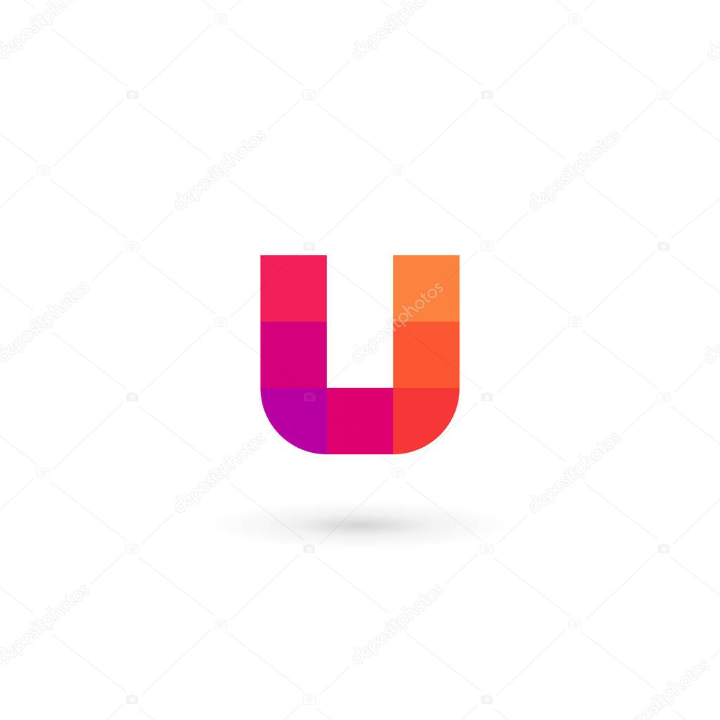 Letter U mosaic logo icon design template element