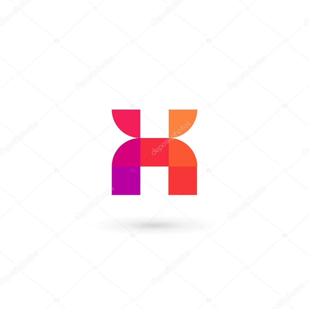 Letter X number 10 mosaic logo icon design template element