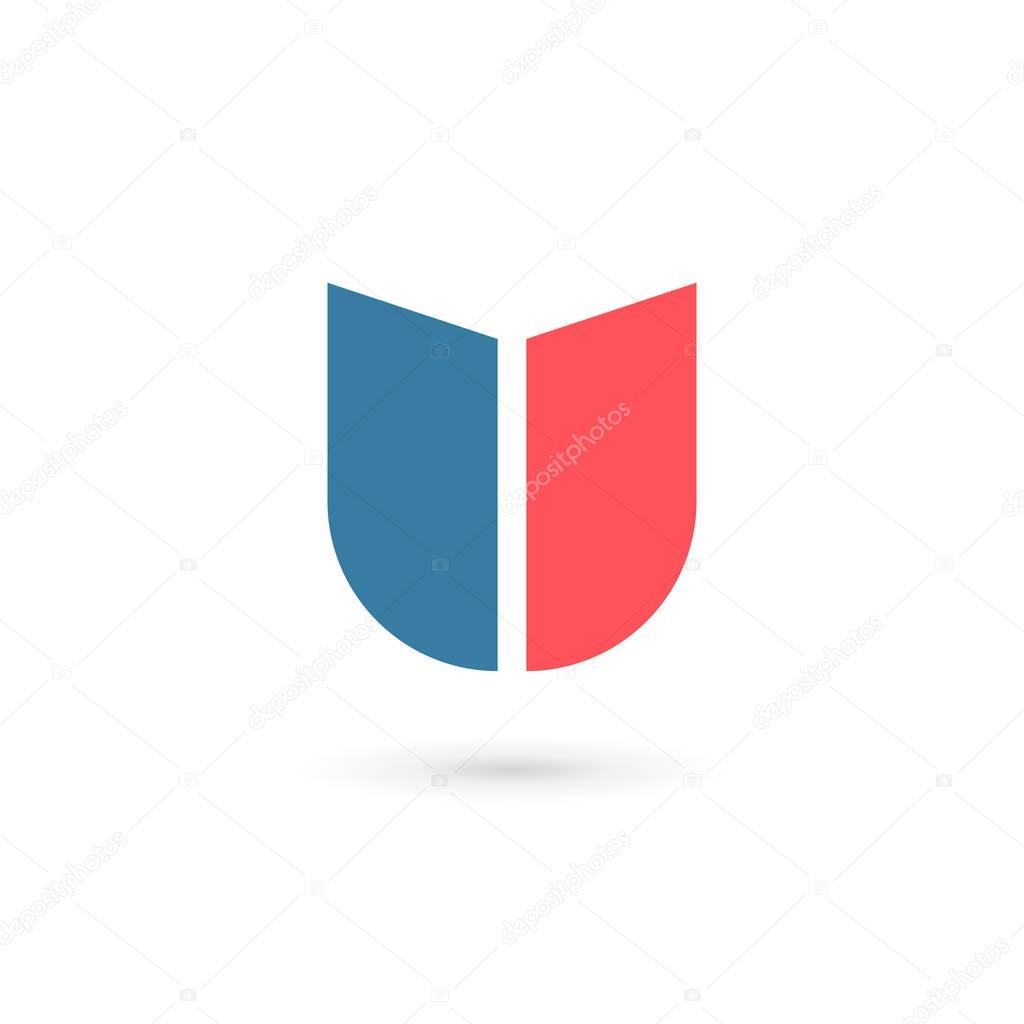 Letter U shield logo icon design template element