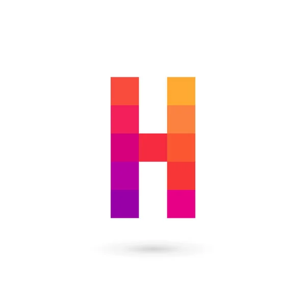 Lettera H mosaico logo icona elementi modello di design — Vettoriale Stock