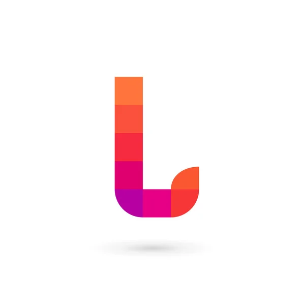 手紙 L モザイク ロゴ アイコンのデザイン テンプレート要素 — ストックベクタ