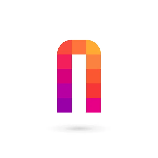 Letter N mozaïek logo pictogram ontwerp template elementen — Stockvector