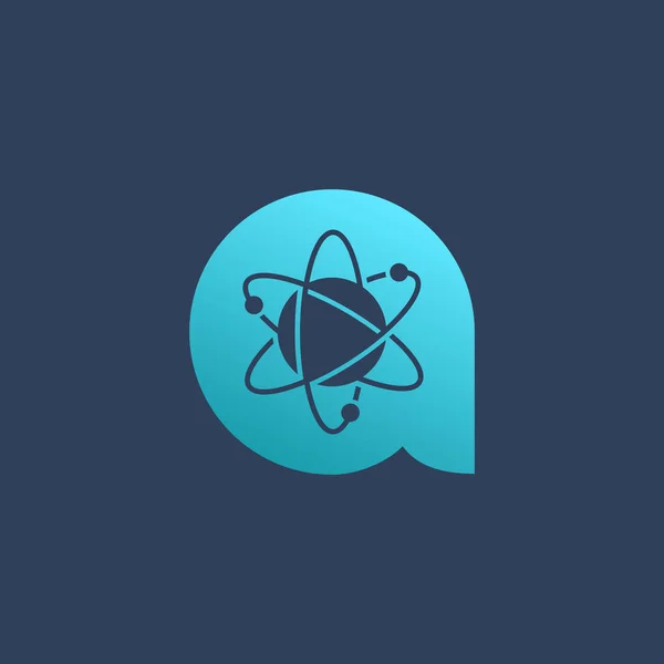 Carta A átomo logotipo ícone design elementos modelo — Vetor de Stock
