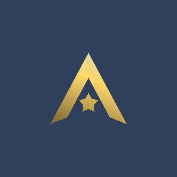 Bokstaven A star logo ikon designelement mall — Stock vektor