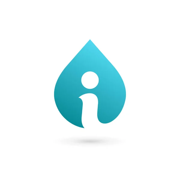 Buchstabe i Wassertropfen Logo Symbol Design-Vorlage Elemente — Stockvektor