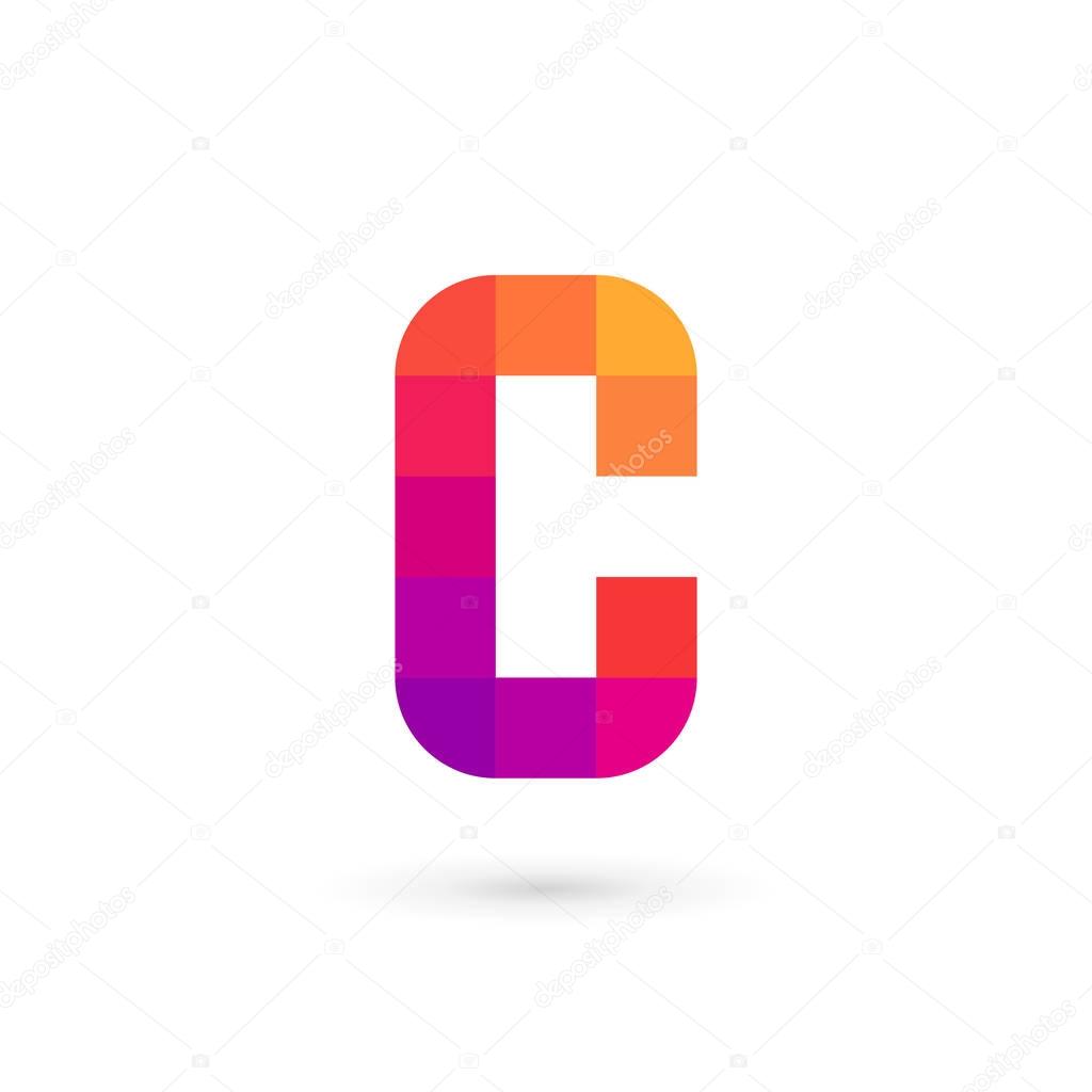 Letter C mosaic logo icon design template element