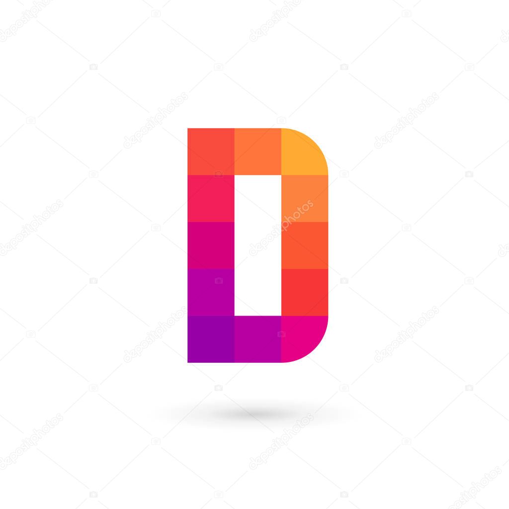 Letter D mosaic logo icon design template element
