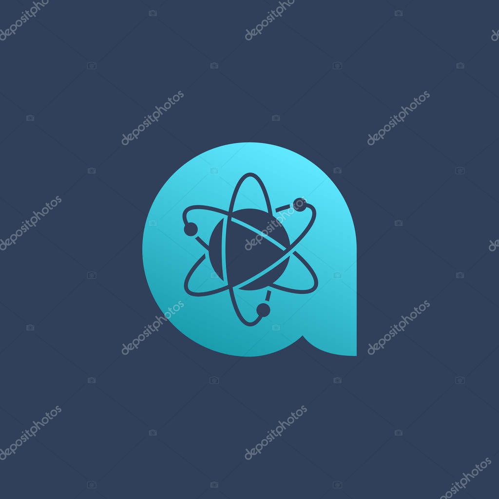 Letter A atom logo icon design template element