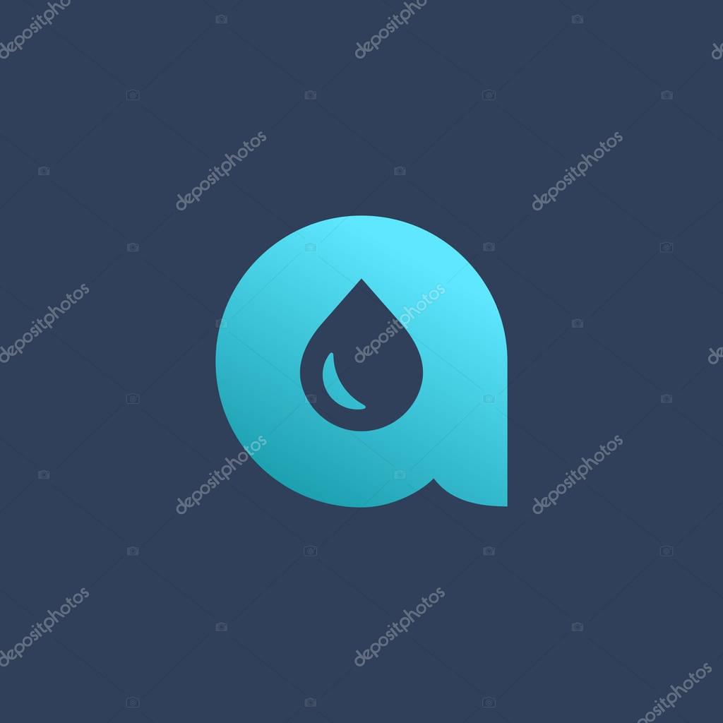 Letter A water drop logo icon design template element