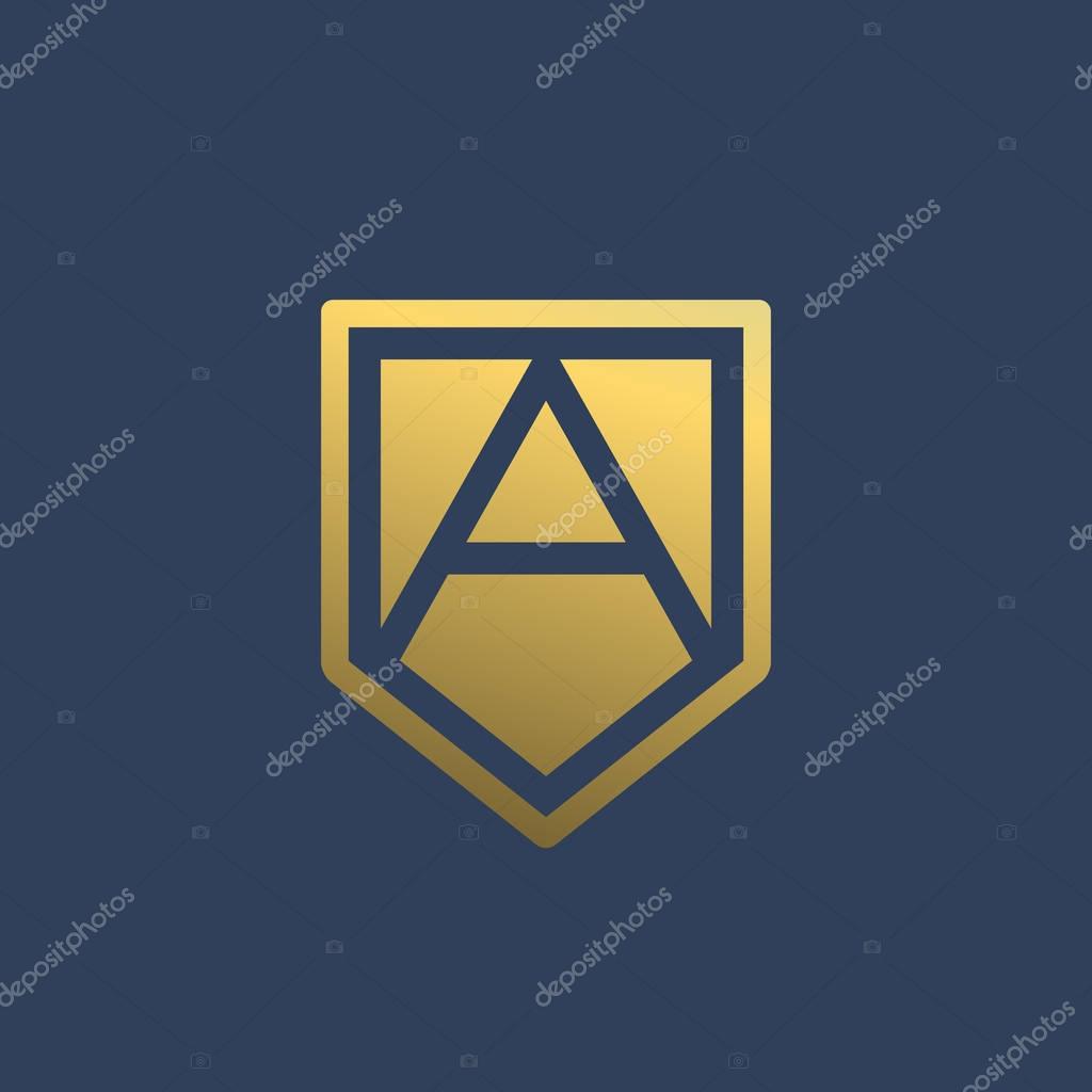 Letter A shield logo icon design template element
