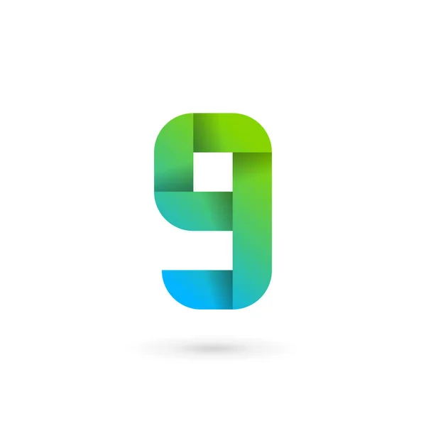 G 文字数 9 リボン ロゴ アイコンのデザイン テンプレート要素 — ストックベクタ