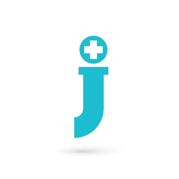 Elemen desain ikon logo J cross plus huruf J - Stok Vektor