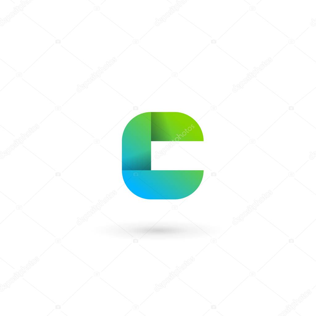 Letter C ribbon logo icon design template elements