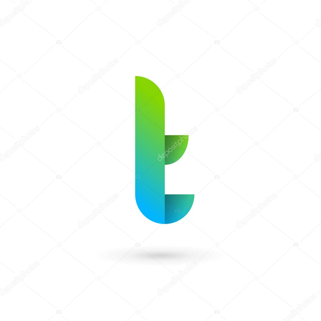 Letter T ribbon logo icon design template elements