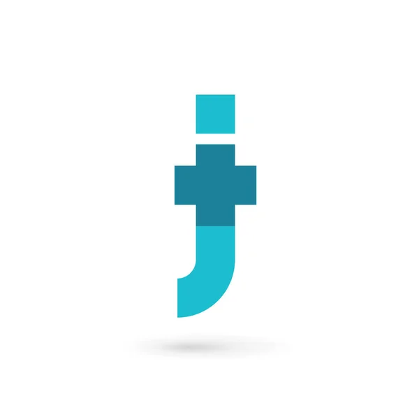 Letter J cross plus logo pictogram ontwerpelementen sjabloon — Stockvector