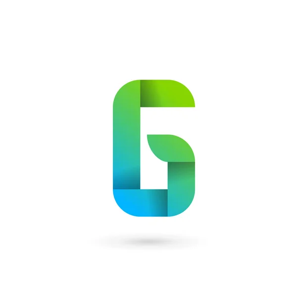 편지 G 리본 로고 아이콘 디자인 서식 파일 요소 — 스톡 벡터