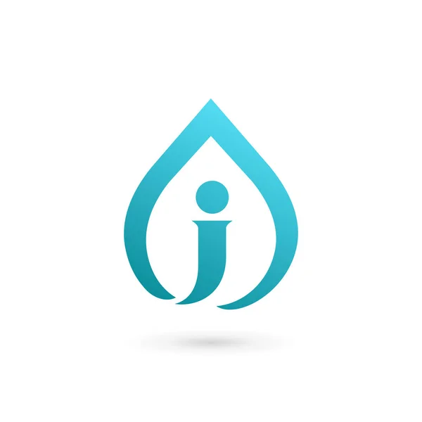 Buchstabe j Wasser Tropfen Logo Symbol Design-Vorlage Elemente — Stockvektor