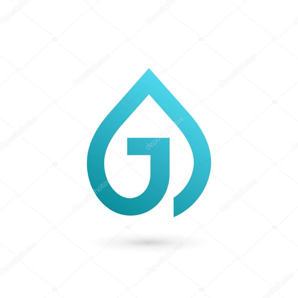 Letter J water drop logo icon design template elements