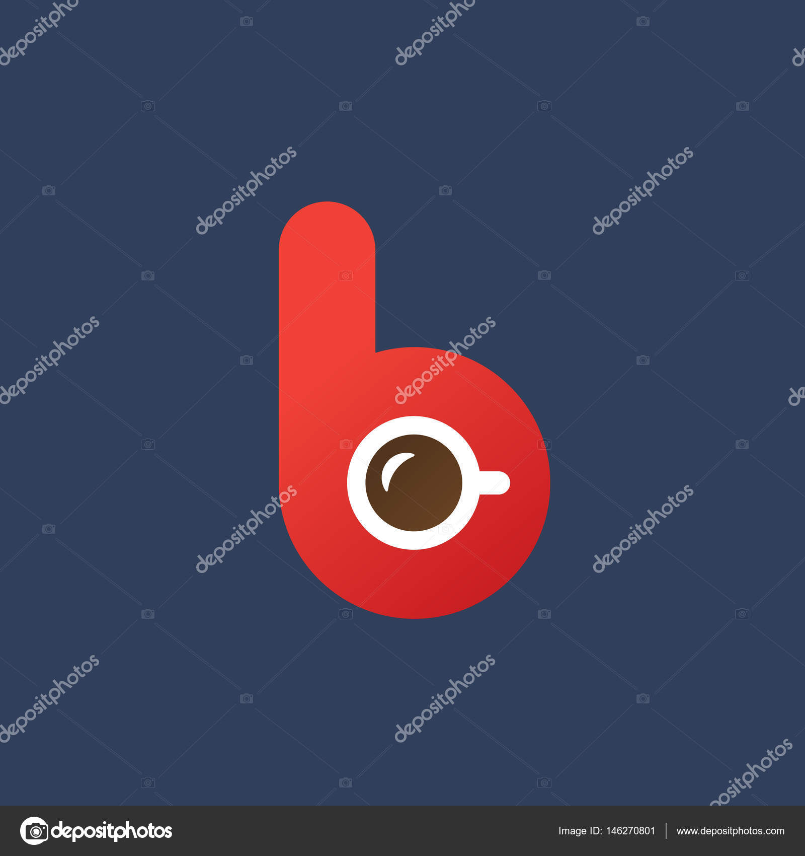 B harfi kahve logo simge tasarım şablonu öğeleri Vektörel çizim