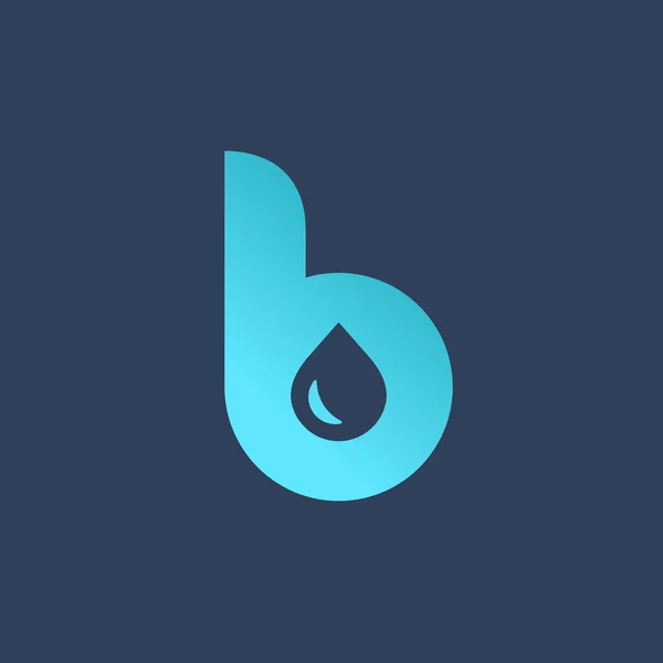 Buchstabe b Wassertropfen Logo Symbol Design-Vorlage Elemente — Stockvektor