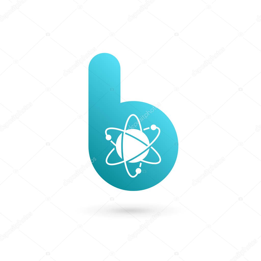 Letter B atom logo icon design template elements