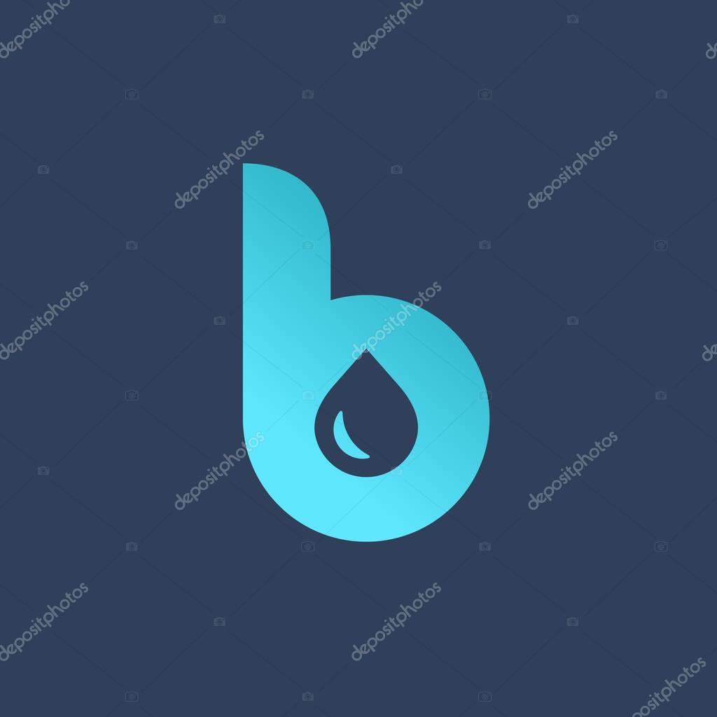 Letter B water drop logo icon design template elements