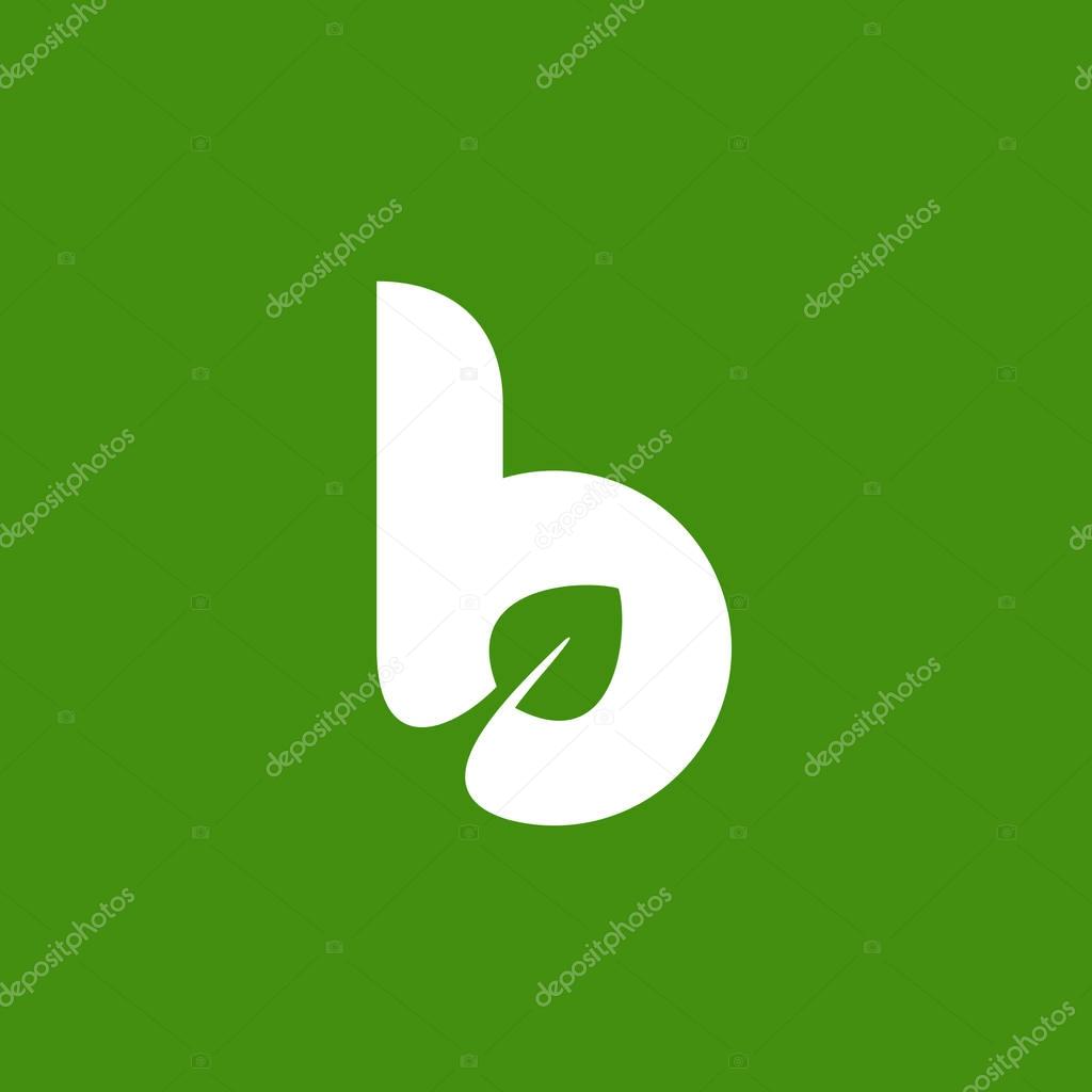 Letter B eco leaves logo icon design template elements
