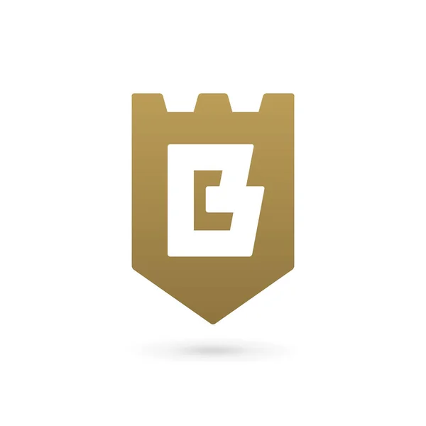 Unsur desain ikon logo huruf B shield - Stok Vektor