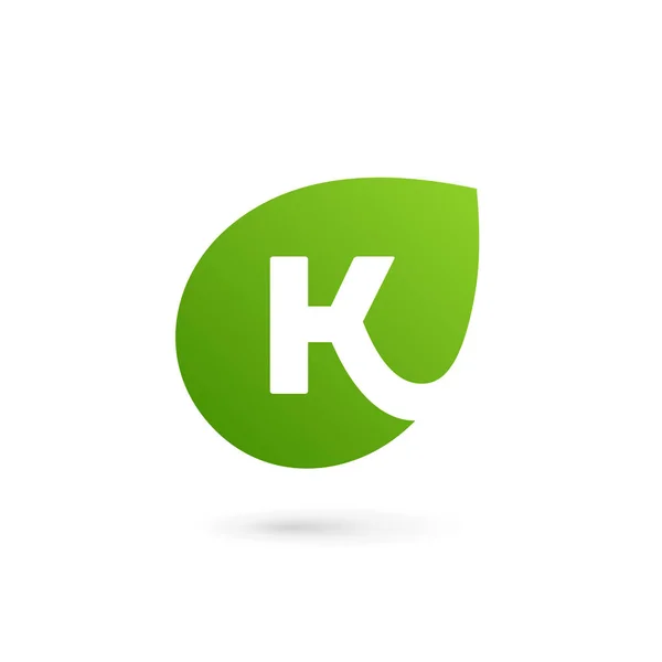 Litera K eco pozostawia projektowanie ikona logo szablon elementów — Wektor stockowy