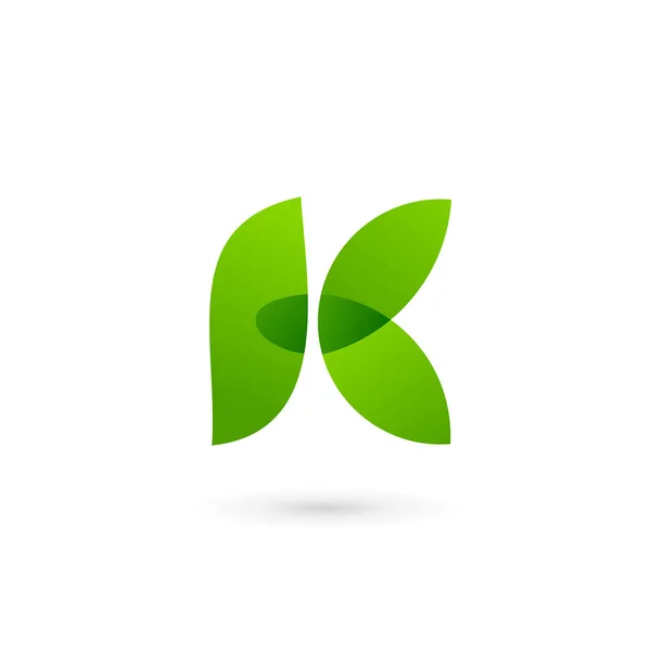 Buchstabe k eco Blätter Logo-Symbol Design-Vorlage Elemente — Stockvektor