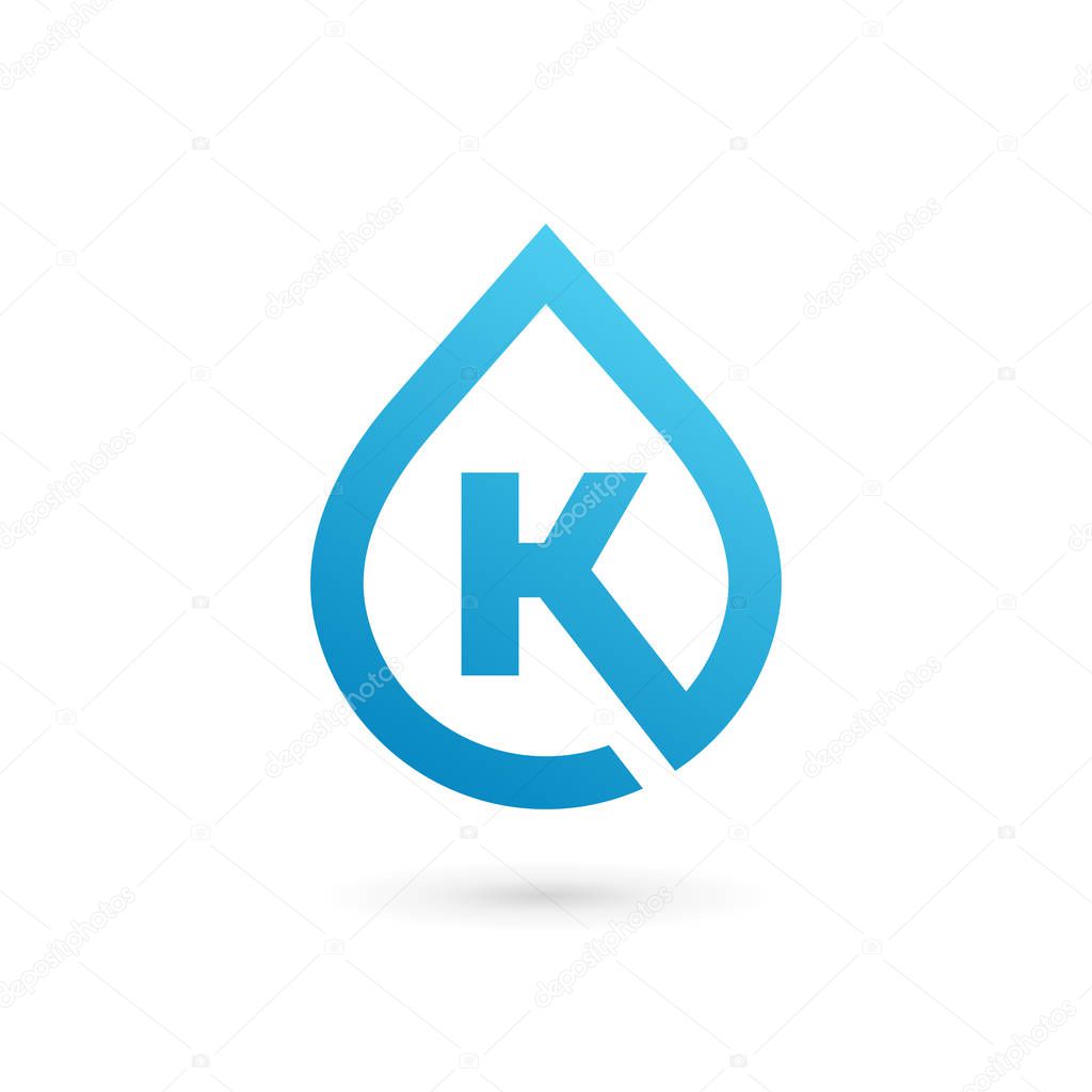 Letter K water drop logo icon design template elements
