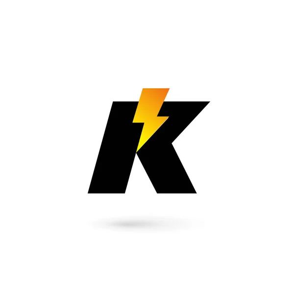 편지 K 번개 로고 아이콘 디자인 서식 파일 요소 — 스톡 벡터