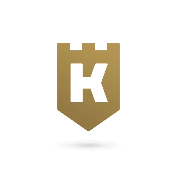 Στοιχεία προτύπου σχεδίασης εικονίδιο λογότυπο ασπίδα γράμμα K — Διανυσματικό Αρχείο