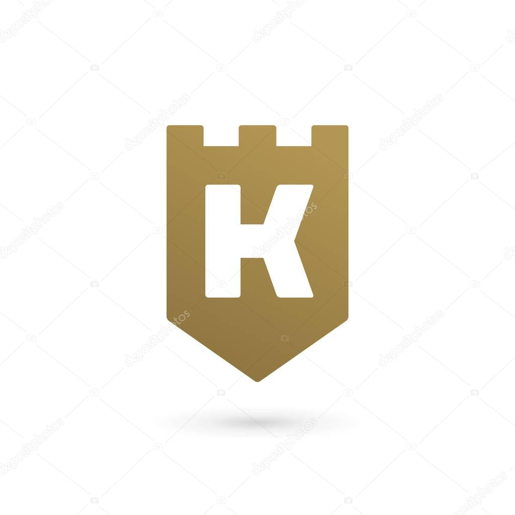 Letter K shield logo icon design template elements