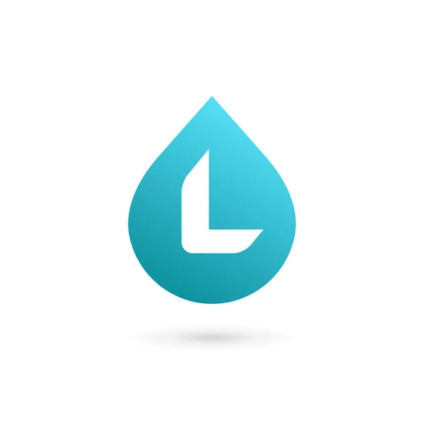 L betű víz csepp logó ikonra design sablon elemei — Stock Vector