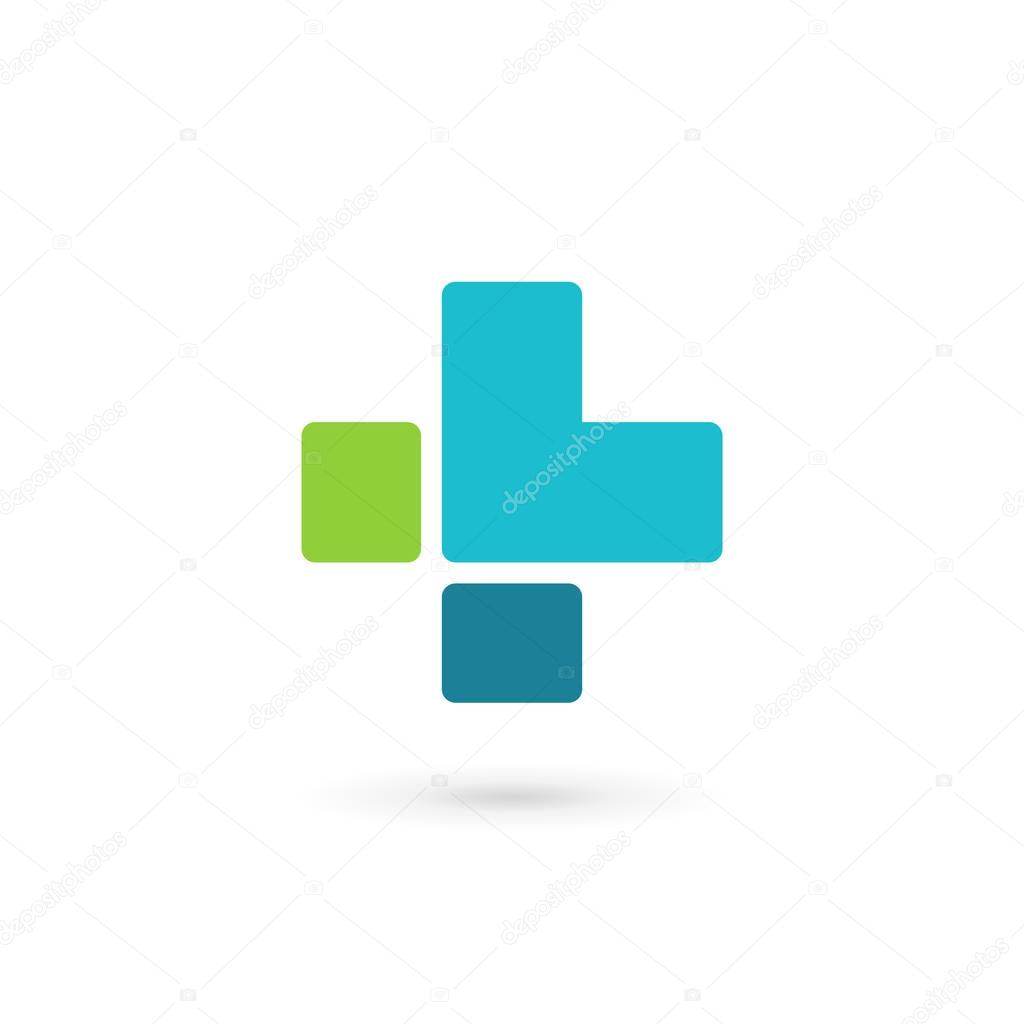 Letter L cross plus medical logo icon design template elements