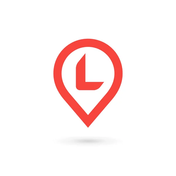 L harfi coğrafi etiket logo simge tasarım şablonu öğeleri — Stok Vektör