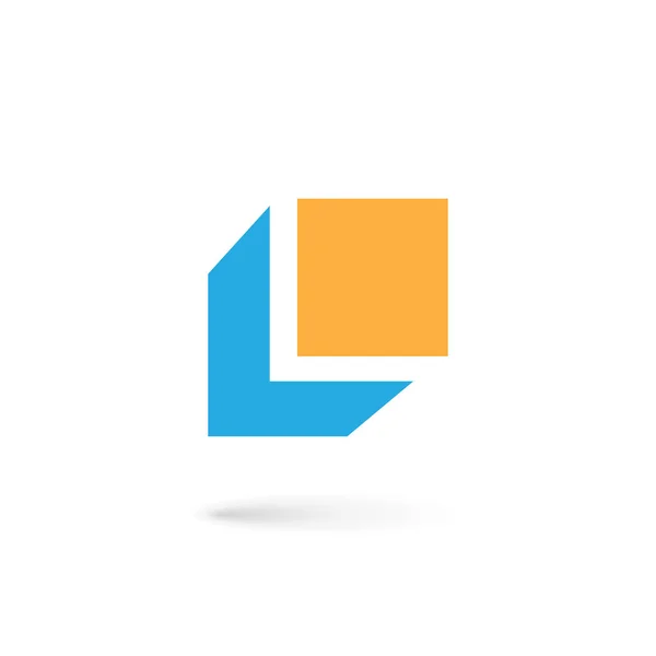 편지 L 큐브 로고 아이콘 디자인 서식 파일 요소 — 스톡 벡터