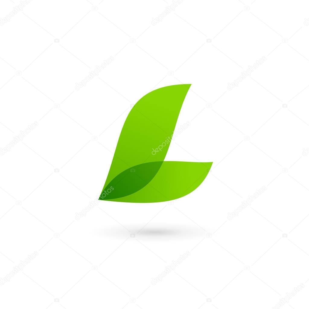 Letter L eco leaves logo icon design template elements