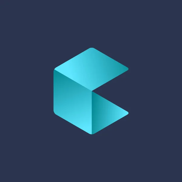 Bokstaven C kub logo ikon designelement mall — Stock vektor